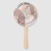 シンプルタイポグラフィ写真の背景結婚式 プログラム ハンドファン (正面)