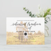 シンプルタイポグラフィ写真リハーサル昼食会 招待状 (スタンド正面)