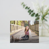シンプルタイポグラフィ写真卒業パーティー 招待状 (スタンド正面)