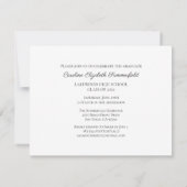 シンプルタイポグラフィ写真卒業パーティー 招待状 (裏面)