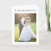 シンプルタイポグラフィ写真結婚のサンキューカード サンキューカード (正面)
