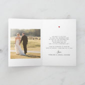 シンプルタイポグラフィ写真結婚のサンキューカード サンキューカード (内部)