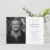 シンプルタイポグラフィ写真追悼式 招待状 (スタンド正面)