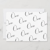 シンプルタイポグラフィ写真1歳の誕生日 招待状 (裏面)