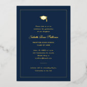 シンプルタイポグラフィ卒業 箔招待状 (正面)