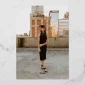 シンプルタイポグラフィ卒業 箔招待状 (裏面)