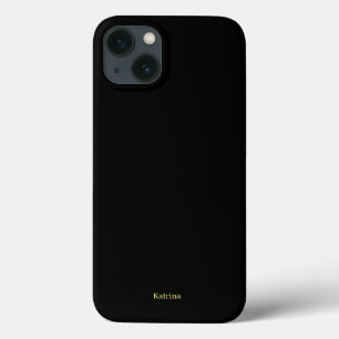 シンプルタイポグラフィ名パーソナライズされたブラックイエロー iPhone 13ケース
