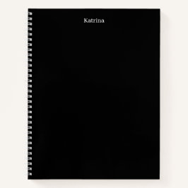 シンプルタイポグラフィ名パーソナライズされた白黒 ノートブック
