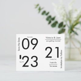 シンプルタイポグラフィ名モダンAnnouの日付を保存 案内ポストカード