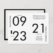 シンプルタイポグラフィ名モダンAnnouの日付を保存 案内ポストカード (正面/裏面)