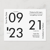 シンプルタイポグラフィ名モダンAnnouの日付を保存 案内ポストカード (正面)