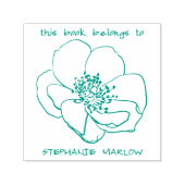 シンプルタイポグラフィ山素朴花の図書本 セルフインキングスタンプ (デザイン)