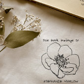 シンプルタイポグラフィ山素朴花の図書本 セルフインキングスタンプ