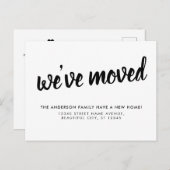 シンプルタイポグラフィ引っ越しましたの移行発表 案内ポストカード (正面/裏面)