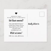 シンプルタイポグラフィ引っ越しましたの移行発表 案内ポストカード (裏面)