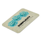 シンプルタイポグラフィ引用文とティール(緑がかった色)バラ マグネット (左側)