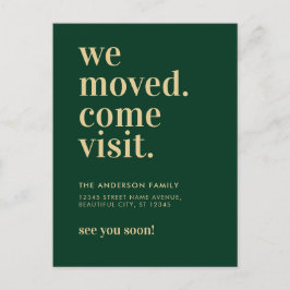 シンプルタイポグラフィ我々が訪問来緑の移動 案内ポストカード