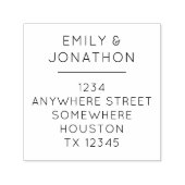 シンプルタイポグラフィ戻り名住所スクエア セルフインキングスタンプ (デザイン)