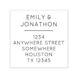 シンプルタイポグラフィ戻り名住所スクエア セルフインキングスタンプ
