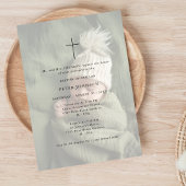 シンプルタイポグラフィ暗モダン色の写真バプテスマ 招待状