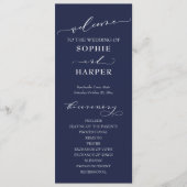 シンプルタイポグラフィ書道エレガントネイビーブルー プログラム (正面)