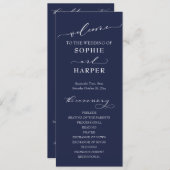 シンプルタイポグラフィ書道エレガントネイビーブルー プログラム (正面/裏面)