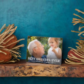シンプルタイポグラフィ最高のおじいちゃんEVER父の日 フォトプラーク (側面)