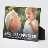 シンプルタイポグラフィ最高のおじいちゃんEVER父の日 フォトプラーク (側面)