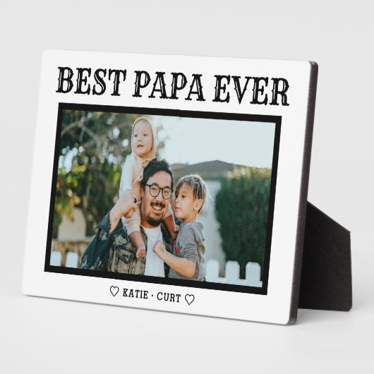 シンプルタイポグラフィ最高のパパエバーフォトプラーク フォトプラーク (側面)