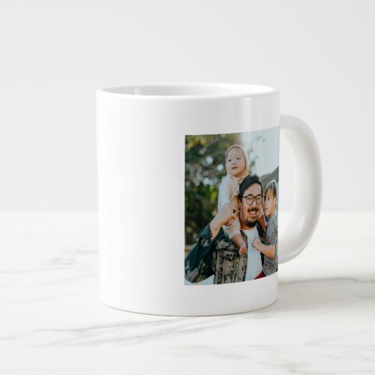 シンプルタイポグラフィ最高のパパEver Photo ジャンボコーヒーマグカップ (正面右)