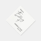シンプルタイポグラフィ白の結婚へようこそ スタンダードカクテルナプキン (角)