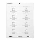 シンプルタイポグラフィ白モダンハート体バター ラベル (フルシート)