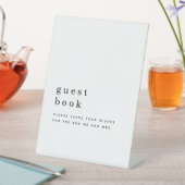 シンプルタイポグラフィ白黒ゲストブ結婚ック 台座サイン (インサイチュ)