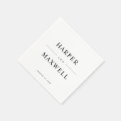 シンプルタイポグラフィ白黒結婚ズ スタンダードカクテルナプキン (角)