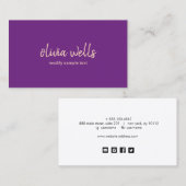シンプルタイポグラフィ紫 名刺 (正面/裏面)