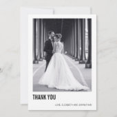 シンプルタイポグラフィ結婚の写真サンキューカード サンキューカード (正面)
