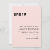 シンプルタイポグラフィ結婚の写真サンキューカード サンキューカード (裏面)