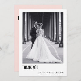 シンプルタイポグラフィ結婚の写真サンキューカード サンキューカード