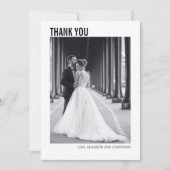 シンプルタイポグラフィ結婚の写真サンキューカード サンキューカード (正面)