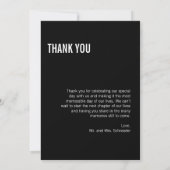 シンプルタイポグラフィ結婚の写真サンキューカード サンキューカード (裏面)