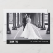 シンプルタイポグラフィ結婚の写真サンキューカード サンキューカード (正面)