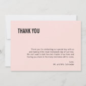 シンプルタイポグラフィ結婚の写真サンキューカード サンキューカード (裏面)