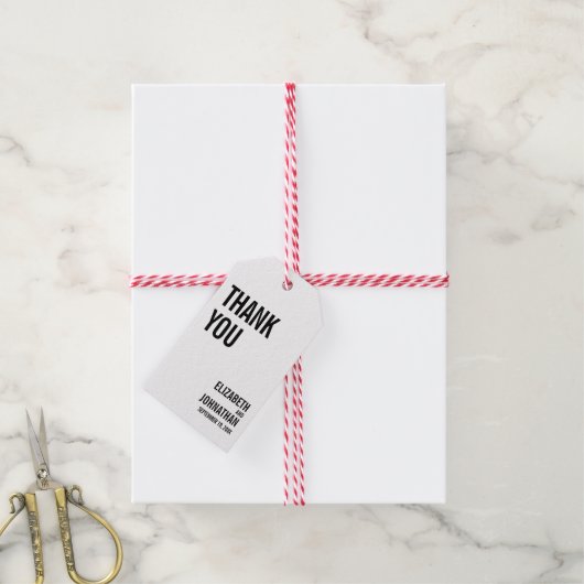 シンプルタイポグラフィ結婚の感謝ギフトラベル ギフトタグ (より糸付き)