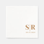 シンプルタイポグラフィ結婚ズ スタンダードカクテルナプキン (正面)