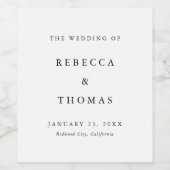 シンプルタイポグラフィ結婚ズ ワインラベル (シングルラベル)