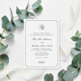 シンプルタイポグラフィ結婚式招待状 招待状