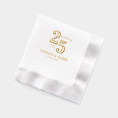 シンプルタイポグラフィ結婚記念日 箔ナプキン (左)