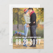 シンプルタイポグラフィ縦型日付ポストカードの保存 案内ポストカード (正面/裏面)