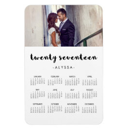シンプルタイポグラフィ2017モダンフォトカレンダー マグネット
