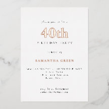 シンプルタイポグラフィ40th誕生日バラ金ゴールド